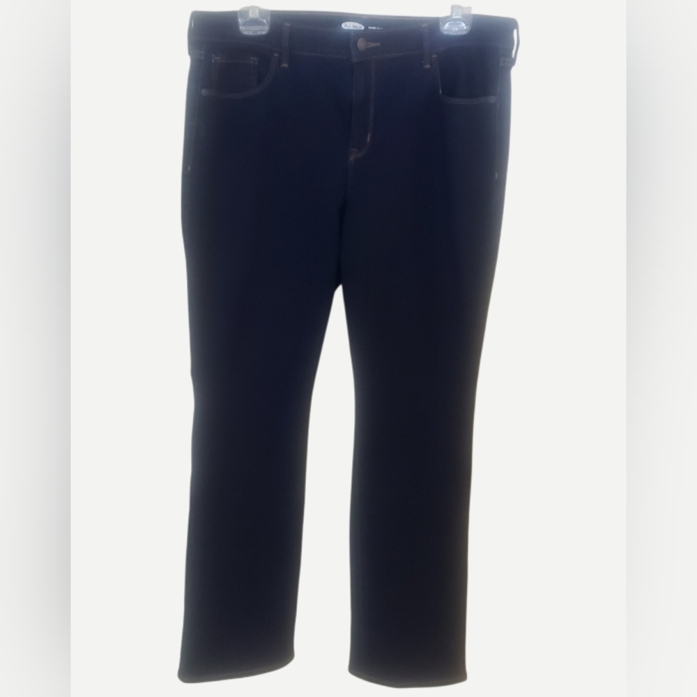 Old Navy Kicker Boot-cut Mid-rise Dark Blue Jeans, Sz 14